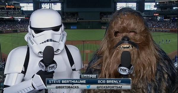 Covers's tweet photo. It's Star Wars Day at Chase Field. No further comment is necessary. http://t.co/FRTviQUOvC