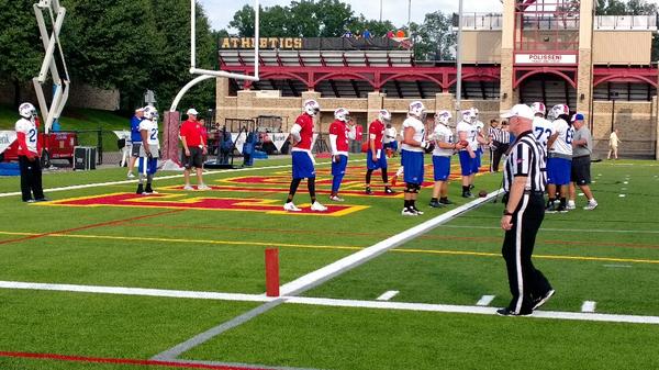 PITTSFORD, N.Y.-6:02 pm. Bills camp. First snaps of first NFL practice of the summer. #TheMMQBCampTour