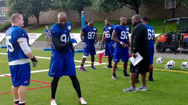 peter_king's tweet photo. PITTSFORD, N.Y.-Pepper Johnson's got a new crew. Kyle Williams and Mario Williams, left, will key it. http://t.co/I6qPAv40o2