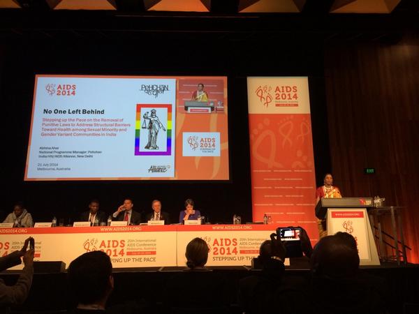 AllianceinIndia's tweet photo. #AllianceIndia staff & #TG activist Abhina Aher speaking @UNDP session on punitive laws @AIDS_conference. #DoWeCount http://t.co/M4y4VPzJIw