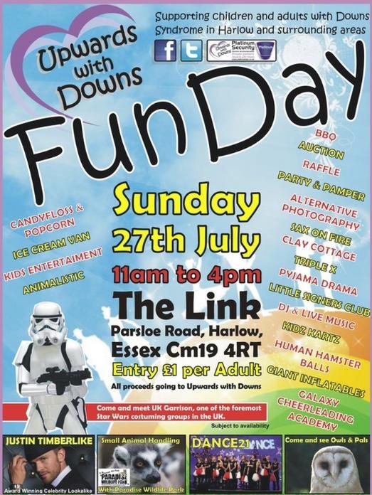 Upwards with Downs charity #Fun Day at <a href="/linkharlow/">The Link</a> this Sun 27 July - many attractions - via <a href="/PinkPrincessSu/">Su</a>