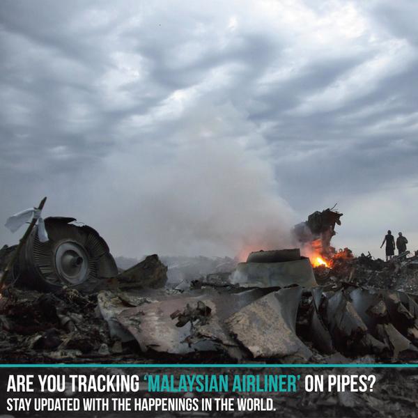 PipesApp's tweet photo. Don't miss a single story about Malaysia Airlines. Get Pipes NOW!  #MalaysiaAirlines #MH17 #ukraine #russia #Putin http://t.co/Znic34BqgA