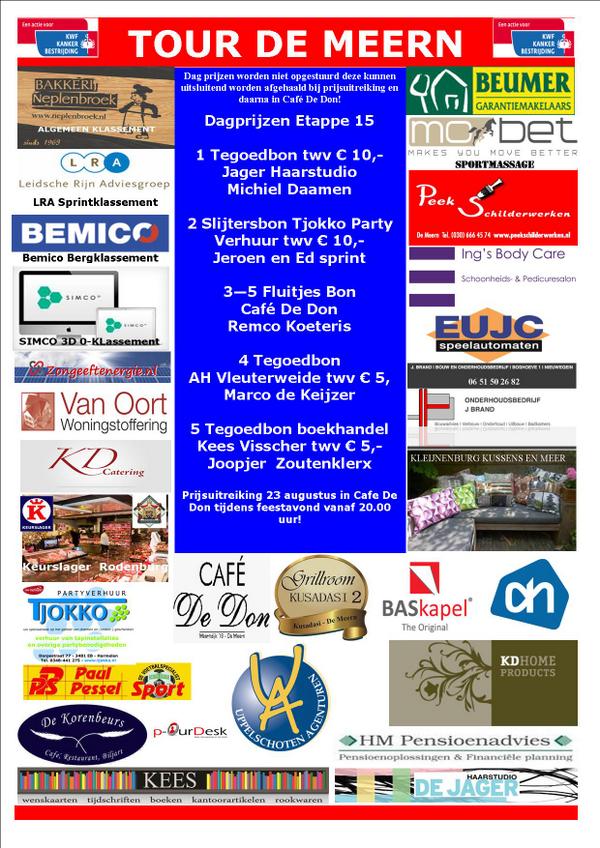 TourDeMeern's tweet photo. Dagprijswinnaars etappe 15 Vandaag rustdag! http://t.co/Z26RHwovDl