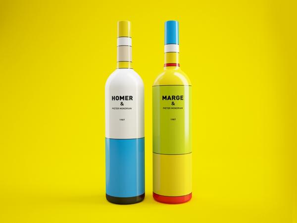_theinspiration's tweet photo. Simpsons Wine Bottles By Constantin Bolimond http://t.co/tHNxxpKHS0