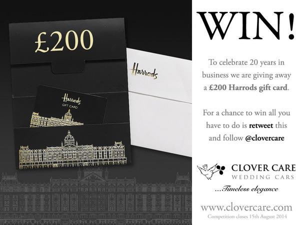 markclovercars's tweet image. Have you entered our great new #competition yet? Simply RT &amp;amp; follow us for a chance to win a £200 #Harrods gift card!