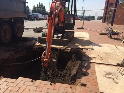 Work on the foundations to ‘Bomber’ Brown's statue already underway outside the East Stand’s main entrance #wbalegend