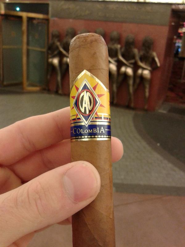 stevescigar's tweet photo. Starting the morning off right with an @caocigars Colombia. #IPCPR2014 #thecigarlounger #shinybuttsinthebackground http://t.co/xuYKCMV5Eq