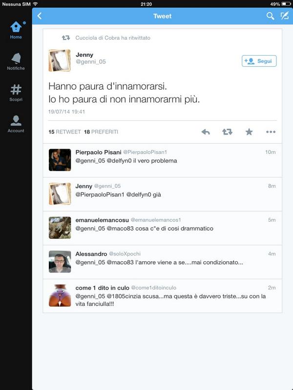 Vink On Twitter Hanno Paura D Innamorarsi Io Ho Paura Di Non Innamorarmi Piu