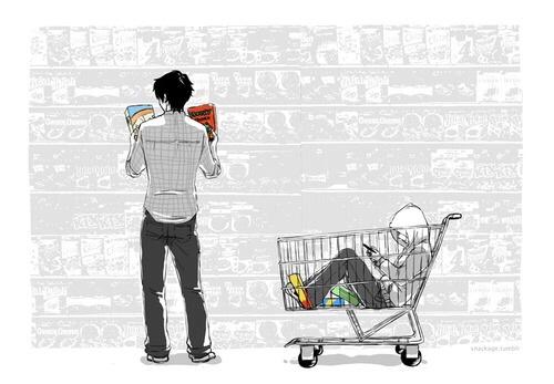 TheShortRobin's tweet image. "And then there's grocery shopping with Dick who can't decide on anything."