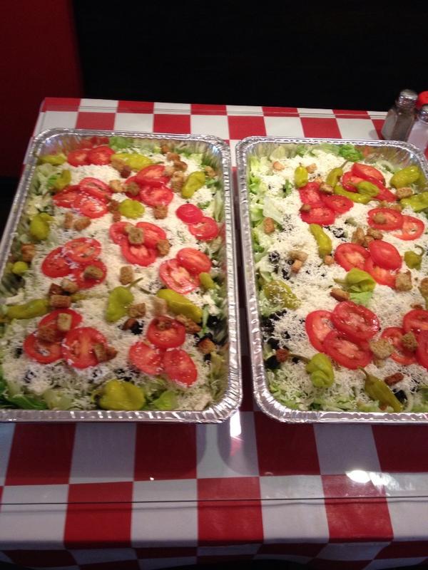PizzaZionsville's tweet photo. We do large party salads, large trays of breadsticks and catering baked pastas.  Give us a call for your next party. http://t.co/kulS8eWbym