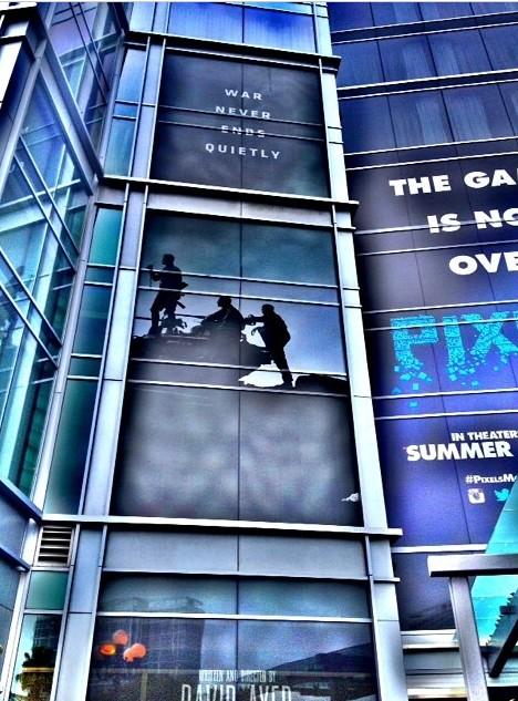 MaddoxDefense1's tweet photo. "War Never Ends Quietly"  taken downtown at the Hard Rock Hotel! #HardRockHotel #SDCC2014 #SDComicCon http://t.co/vNpv9jnA0D