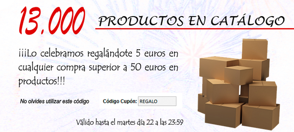 Tenemos 13.000 productos en catálogo! Lo celebramos con una promoción...