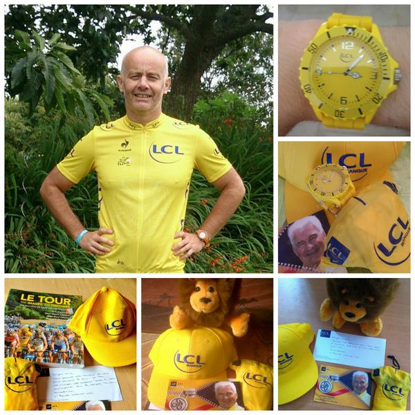 MaillotjauneLCL's tweet photo. Pas de repos pour nos gagnants du jeu #MonTourLCL ! Jouez avec @MaillotJauneLCL pendant le #TDF #twittcyclos #jeu http://t.co/msJfz0KIL7