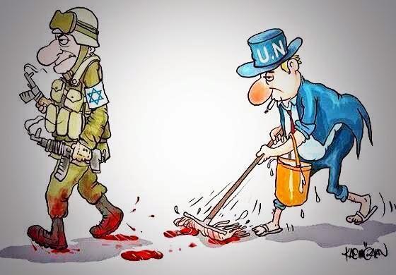 GhostAnonSyria's tweet photo. The @UN and #Israel. This pretty much sums it up! #Gaza
 #GazaUnderAttack   #FreePalestine #Anonymous http://t.co/nMiOgeEKUF