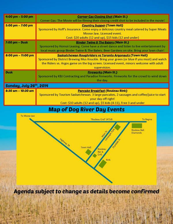 DogRiverDays's tweet photo. Check out our updated Agenda of Events for @DogRiverDays including info on @BrentButt &amp; @fredewanuick appearances! http://t.co/D642i8OcrQ