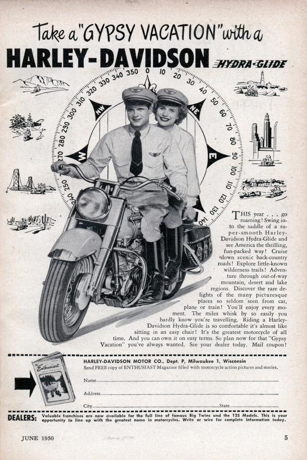 Harley-Davidson Hydra Glide 2" X 3" Fridge Magnet Vintage Advertising