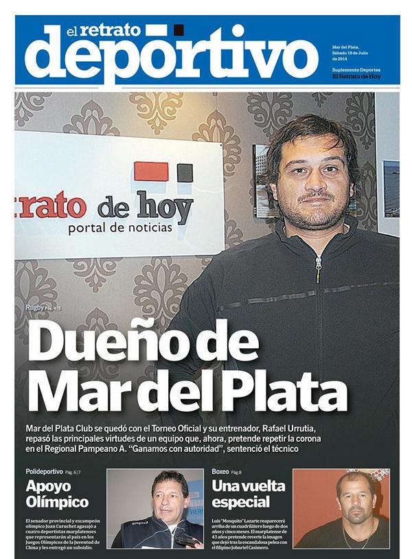 UnionDeRugbyMdP's tweet photo. Agradecemos al Semanario @retratodehoy por la entrevista a Rafael Urrutia, uno de los entrenadores de @MDPRUGBYCLUB http://t.co/YhsbGrYI9L