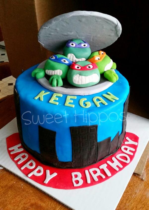 SweetHippos.com #cake #fondant #chocolate #tmntparty #TMNT #yum #ninjas #art #birthday #animals