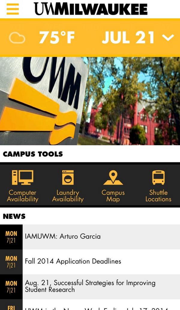 UWM's tweet photo. Go update your #UWM mobile app -- It's awesome! http://t.co/1Gw4y8hFJA