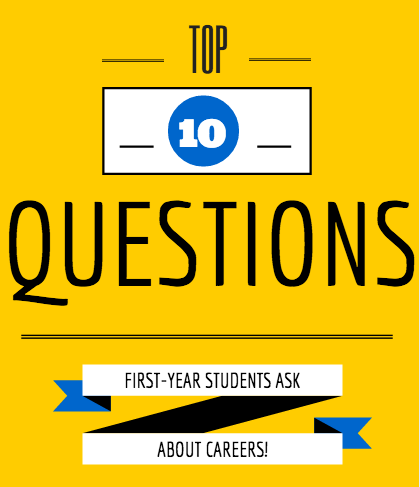 careercenter's tweet photo. Top 10 Questions First-Year Students Ask About Careers! http://t.co/gUJwocDjhR #UMSummer #Victors2018 http://t.co/ak1M7Qk2Hb