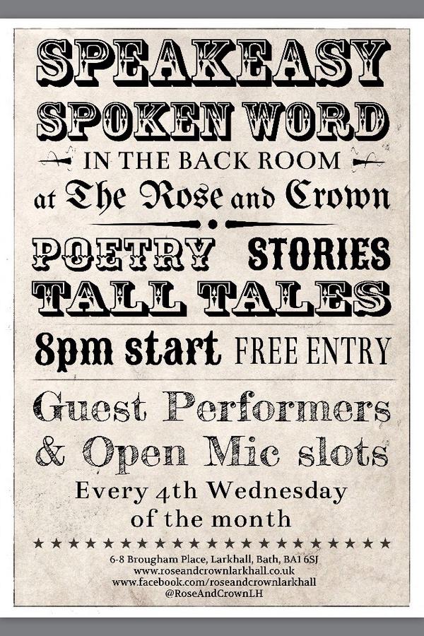 speakeasybath's tweet photo. This wed @RoseAndCrownLH Speakeasy Spoken Word eve guest Wes White - free! @WeLoveBath @ListomaniaBath @BathChron http://t.co/gj4ES0EZre