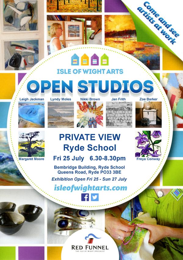 Ryde School Open Studios Private View - Fri 25 July 6.30-8.30pm. New work by 7 artists on show. All welcome!