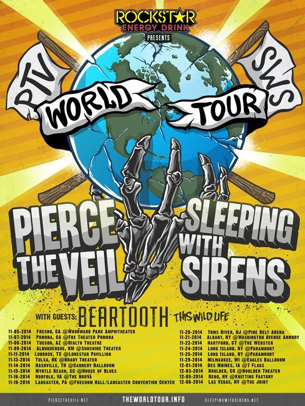 SWStheband's tweet photo. #theworldtour w/ @piercetheveil, @SWStheband, @BEARTOOTHband &amp; @thiswildlife. Get VIP tix at: http://t.co/auiEWjwDRb http://t.co/YX3XHZ5hJn