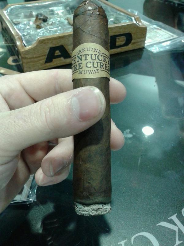 stevescigar's tweet photo. Taking some time to enjoy a Kentucky fire cured by @drewestatecigar  at #IPCPR2014 #thecigarlounger http://t.co/dKR04n5pdw