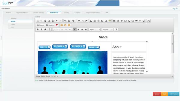 Soft_Pay's tweet photo. Virtually design your product pages easily with the new WYSIWYG Editor in Soft-Pay's dashboard! #ecommerce #WYSIWYG http://t.co/zKJ6Gp5LOr