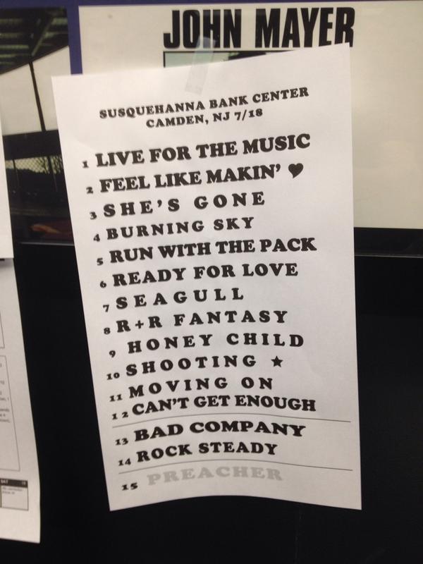 officialbadco's tweet photo. Our set list from Camden, NJ last Friday. #BadCo2014 http://t.co/dunWX4rKha