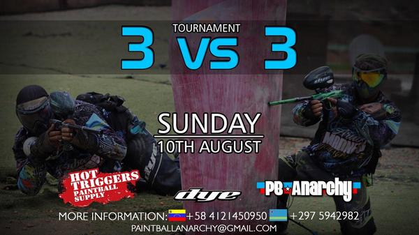 PBAnarchy's tweet image. Torneo 3vs3 el 10 de Agosto en Aruba. Para mayor información escríbenos a paintballanarchy@gmail.com #pbanarchy