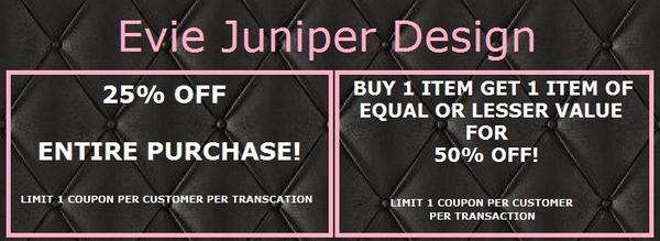 EVJDesign's tweet image. New coupons!