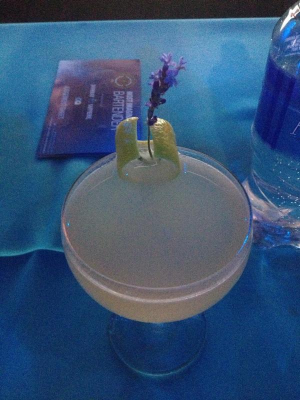 NashFoodSnob's tweet photo. Lavender Mist from @HuskNashville Kevin King. Great drink. @SapphireGinUSA @GQMagazine #mib2014 http://t.co/gui1vbFpXx