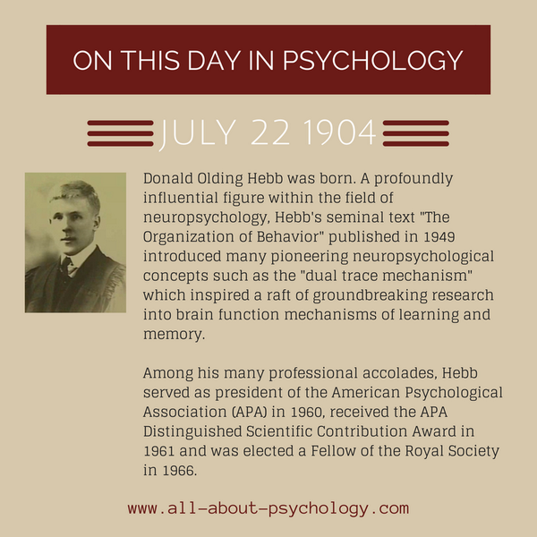 psych101's tweet photo. Today in the history of #psychology #DonaldHebb #neuropsychology @APA http://t.co/CyWjINuZmt