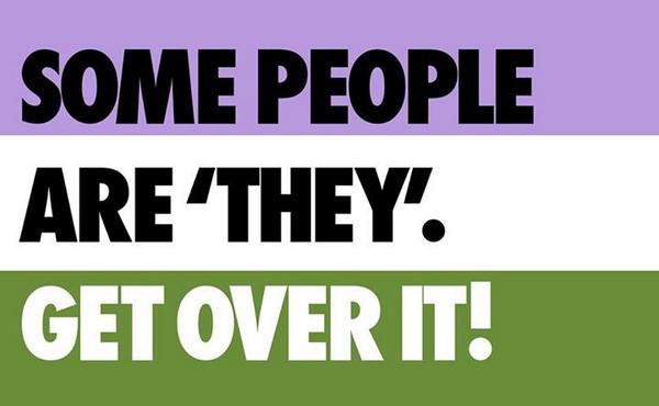 nonbinaryuk's tweet image. Some people are 'they' get over it :P  Picture credit to: Padmavyuha @Womandrogyne