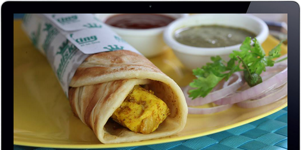 therollsking's tweet photo. Lip smacking Paneer roll :) Taste the unique taste!! http://t.co/m7zr4wlUCt
