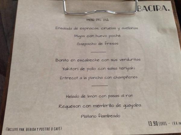 Empezamos semana estrenando #menuDelDiaBacira con una selección de lo mejor del mercado. ¿Qué vas a elegir?
