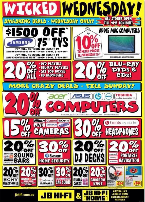 Hey #coffscoast WICKED WEDNESDAY ONLY DEALS <a href="/JBHiFi/">JB Hi-Fi</a> <a href="/JBCoffsHarbour/">JBHi-Fi CoffsHarbour</a> OPEN 9-9pm...BE THERE!!!