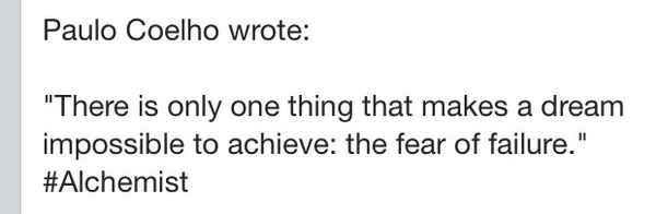 Rolandschoeman's tweet photo. Never fear failure http://t.co/40HROwDbBq