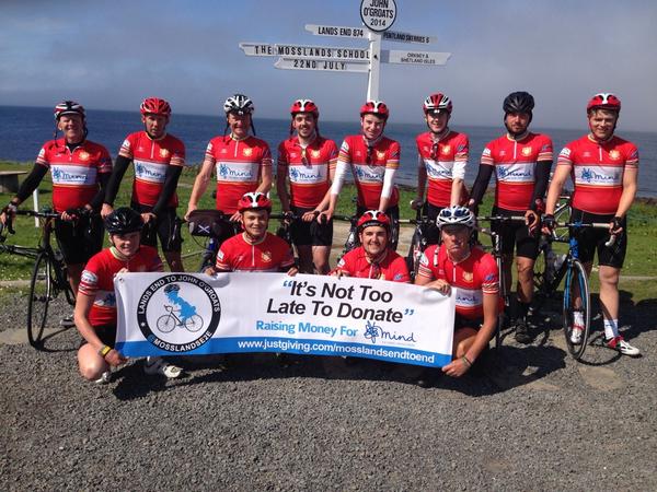 “<a href="/mosslandse2e/">Mosslands End to End</a>: Lands End to John O' Groats
919 miles
68 hours in the saddle
All together! ” well done guys