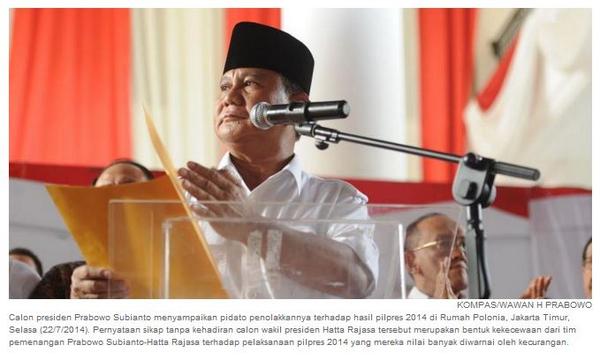 KompasTV's tweet photo. Tim Hukum Prabowo Saat Ini Sedang Kaji Cara Untuk Ubah Keputusan KPU - http://t.co/FDXOveAAuv http://t.co/HaXDvmC3JB