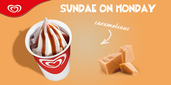 OLASWIRL's tweet photo. Begin je week happy! Dat doe je met een Sundae voor maar 1,25 euro. Kom jij er eentje halen met je vrienden? http://t.co/CGF4RzowBS