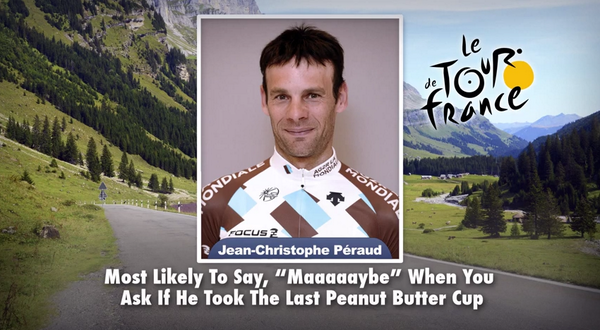 FallonTonight's tweet photo. Jimmy assigns Tonight Show Superlatives to some Tour de France cyclists! #Maaaaaybe https://t.co/jj3SRqkwxC http://t.co/Wzyi7Noc4K