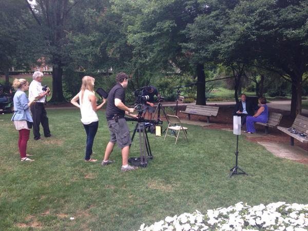 EXPVideo's tweet image. Chris Roberts and former client, Sue, getting ready to tell us how the firm Stood Up for her after her accident.