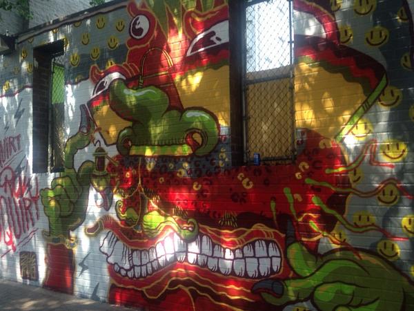 culturefix's tweet photo. New mural by sheryo, at CULTUREfix. Come through for happy hour tonight from 5-7, $3 drafts http://t.co/ENS8q465FB