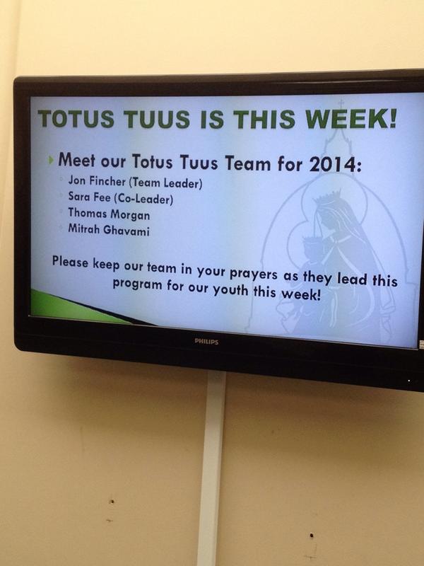 4CatholicInaCRV's tweet photo. We are famous in Bartlesville!  #Nice #TotusTuus #WorthIt http://t.co/pDlRvwFumC