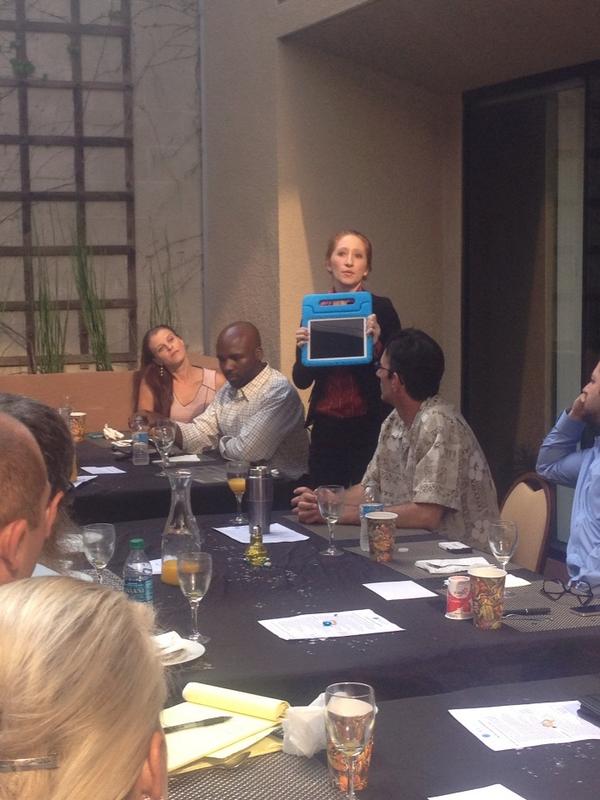 CyberHiveSD's tweet photo. #CyberTECH #SAMFest Winner @nPruv spotlighting at today's #StartupTable Breakfast @EvoNexus @7SStrategies http://t.co/RfzGR95iPH