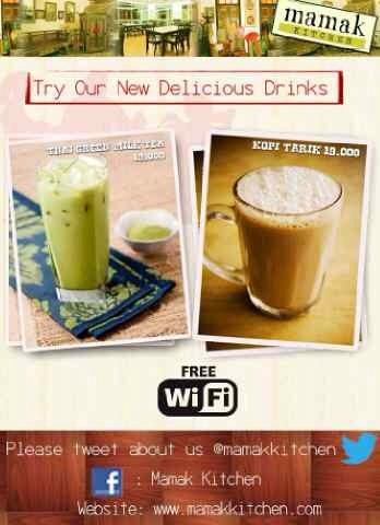 Thai Green Milk Tea dan Kopi Tarik buat nemenin kerjaan kamu sambil gretongan Wifi <a href="/mamakkitchen/">Mamak Kitchen</a>