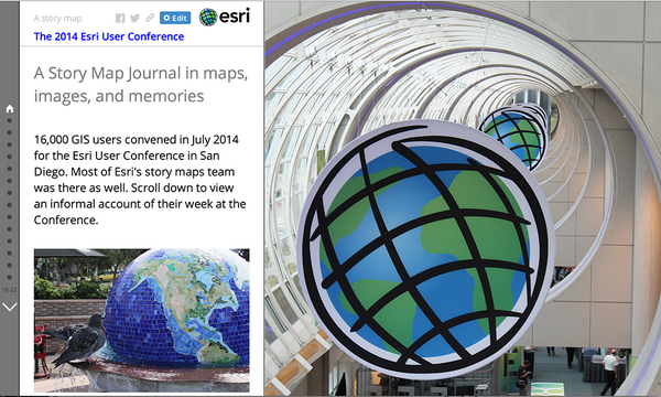 ArcGISStoryMaps's tweet photo. Miss the #EsriUC? Hope our #Storymap journal shows you how cool it was: http://t.co/JwyngRdReE @SDConventionCtr http://t.co/d5B7R0YQhy