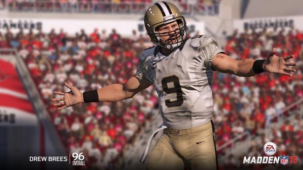 Steve_OS's tweet image. Drew Brees is the #3 rated QB in Madden NFL 15 with a 96 overall rating.